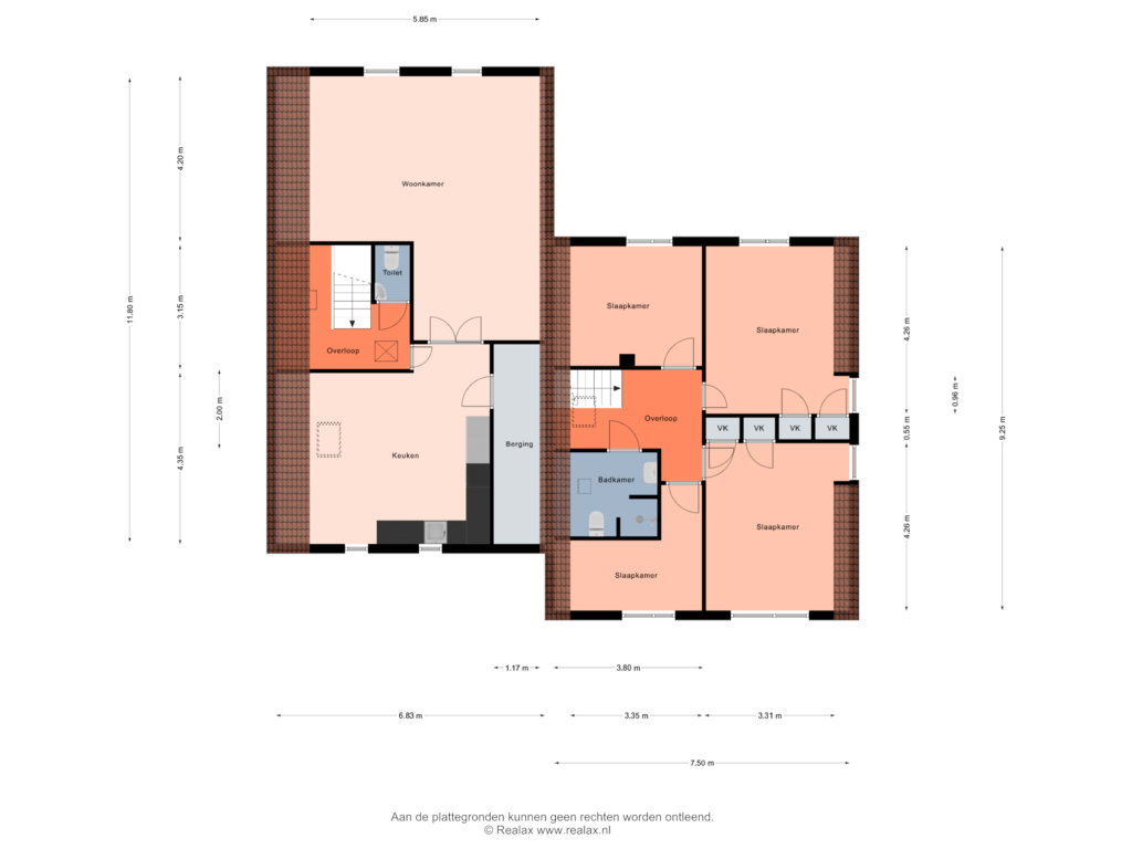 View floorplan of Verdieping 1 of Kasteelstraat 3