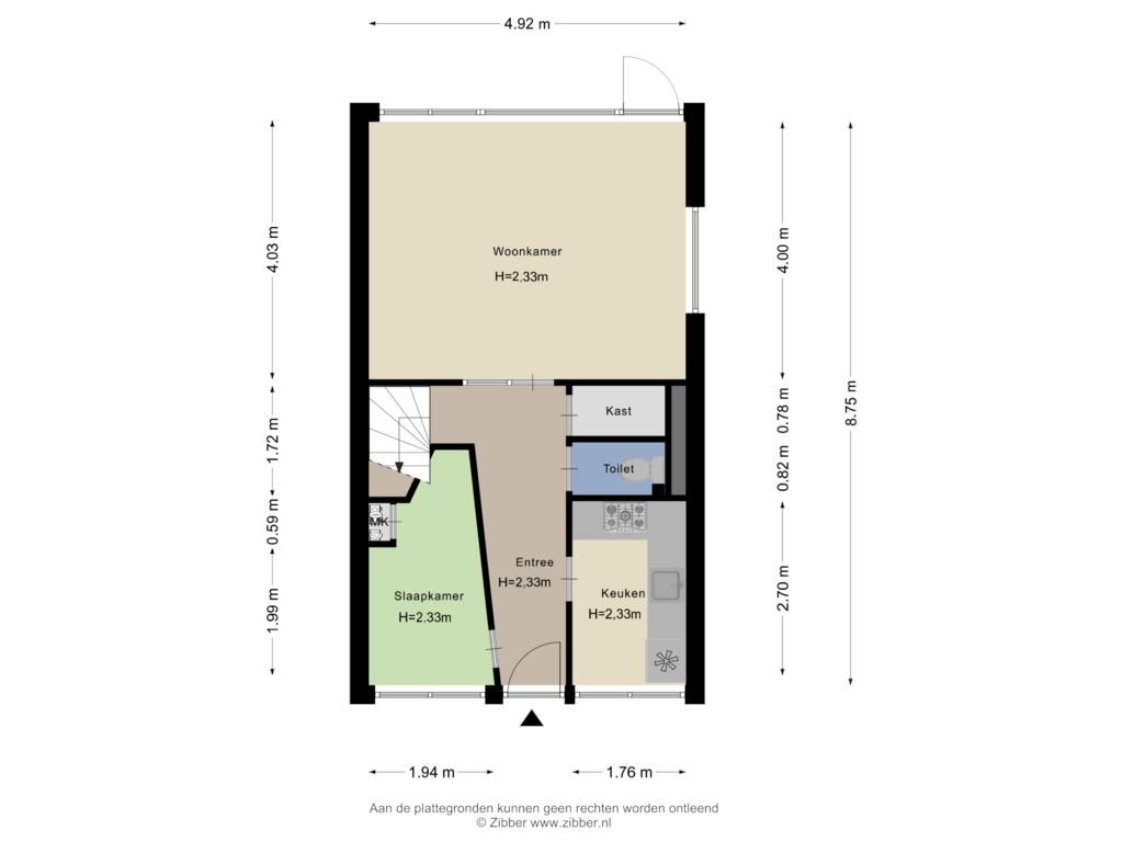 Bekijk plattegrond van Begane Grond van Lauernessestraat 10