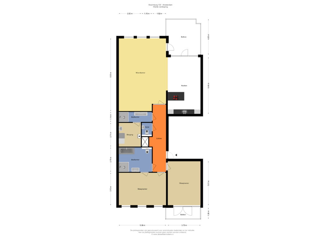 Bekijk plattegrond van Vierde verdieping van Doornburg 132