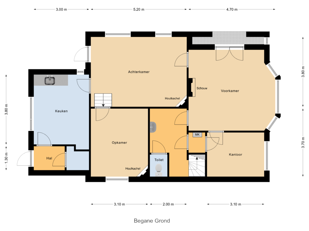 Bekijk plattegrond van Begane Grond van Overboeicop 8