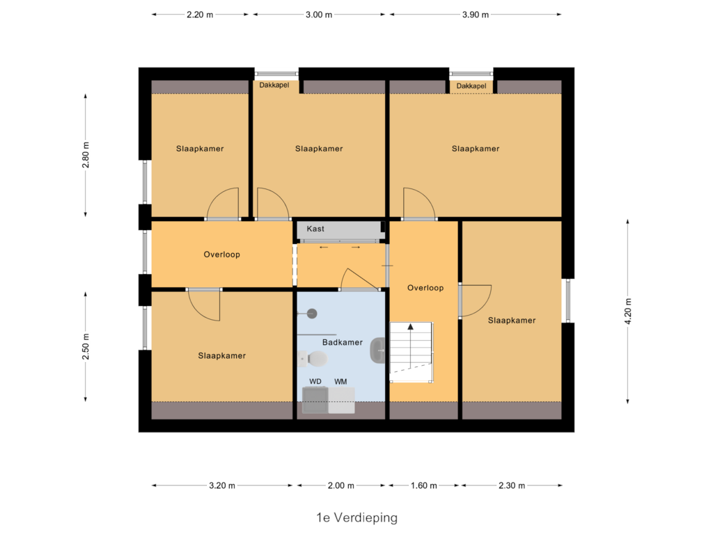 Bekijk plattegrond van 1e Verdieping van Overboeicop 8