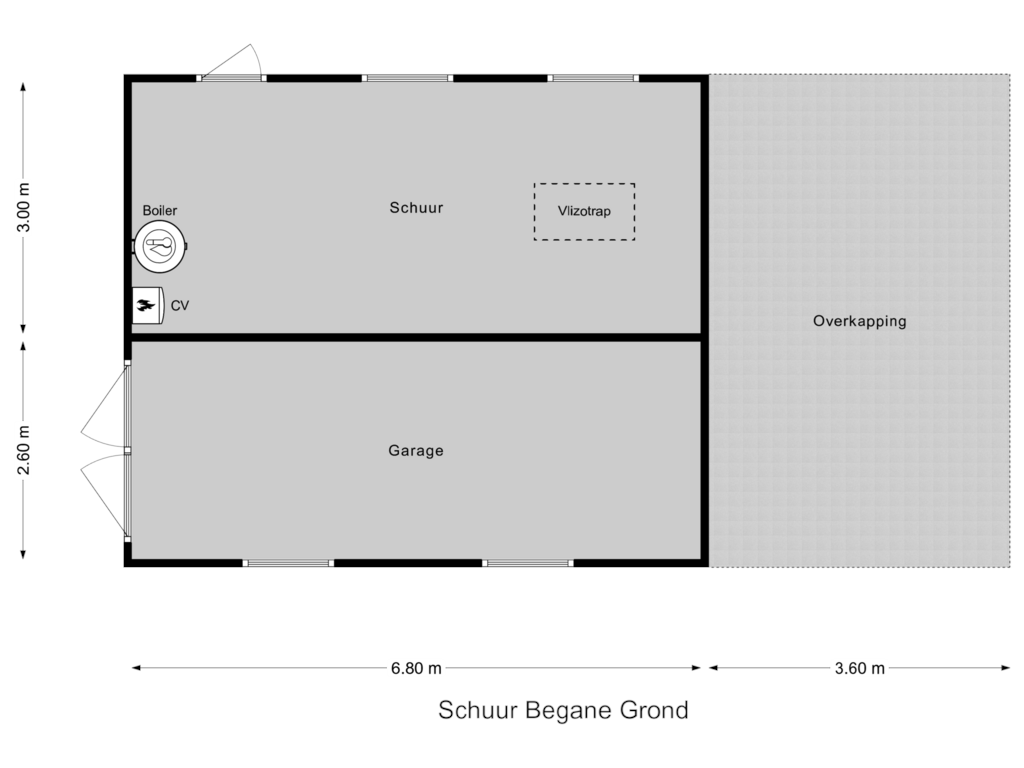 Bekijk plattegrond van Schuur Begane Grond van Overboeicop 8