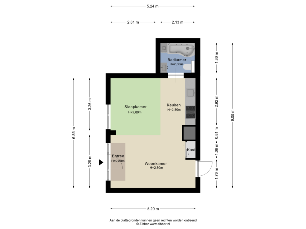 Bekijk plattegrond van Appartement van Schiekade 47-K015