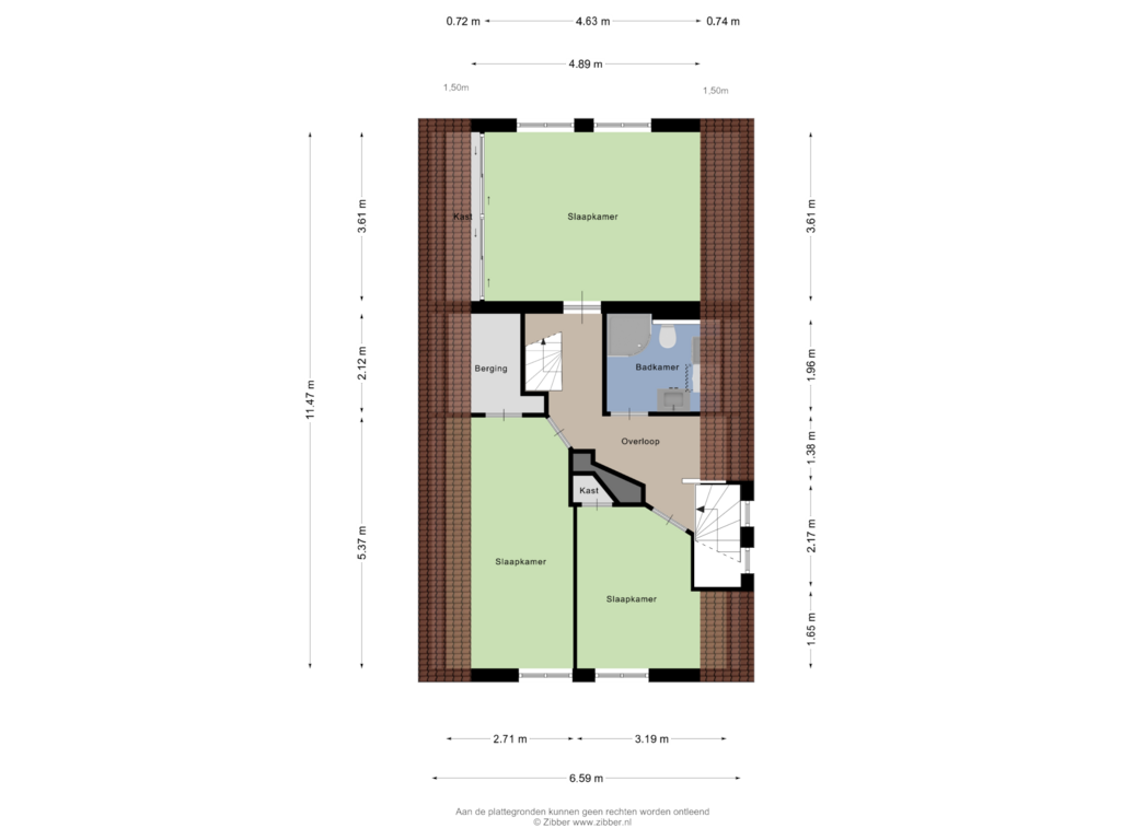 Bekijk plattegrond van Eerste Verdieping van Hezelaarstraat 69