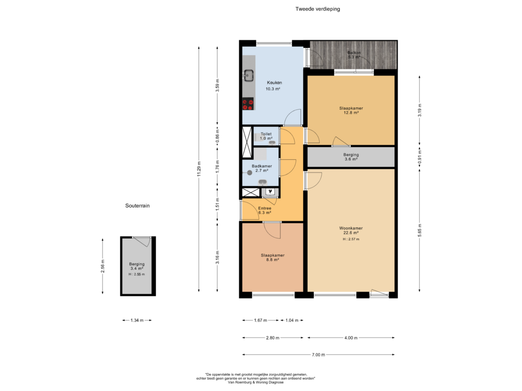 Bekijk plattegrond van Tweede verdieping van Boerhaaveplein 33