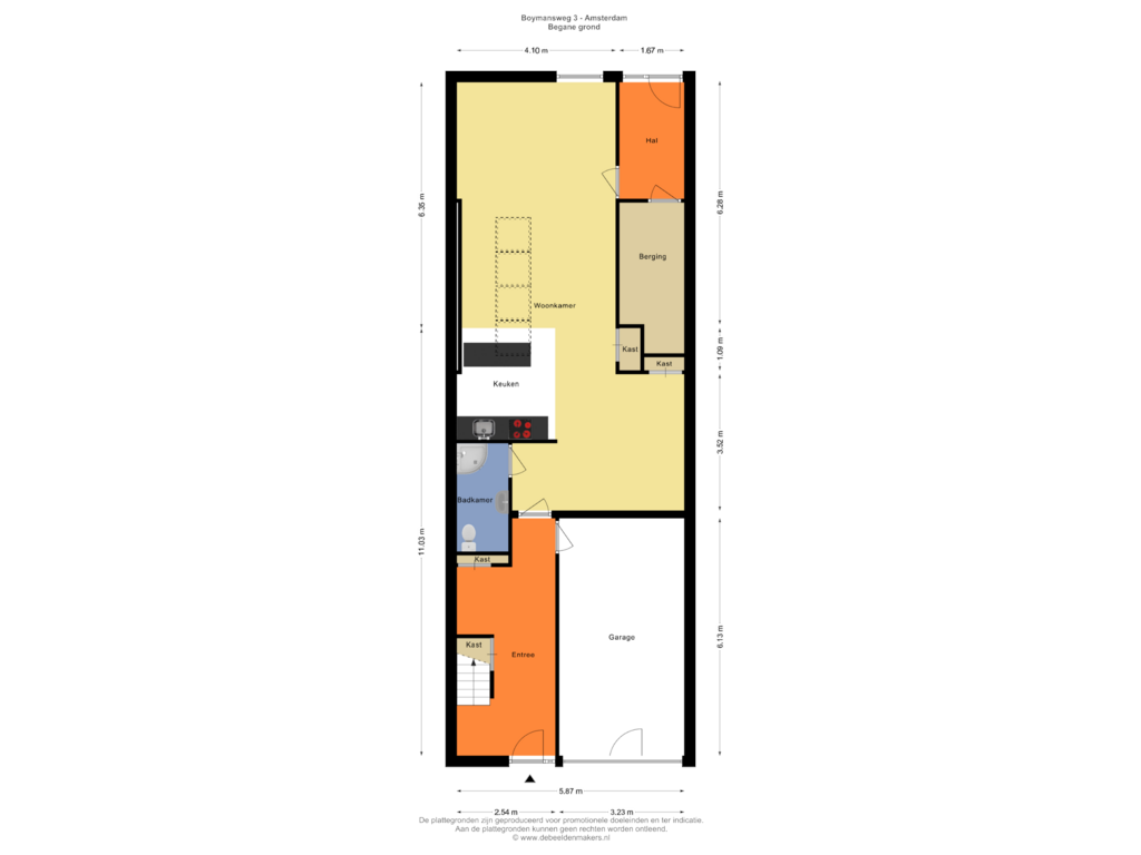 Bekijk plattegrond van Begane grond van Boymansweg 3