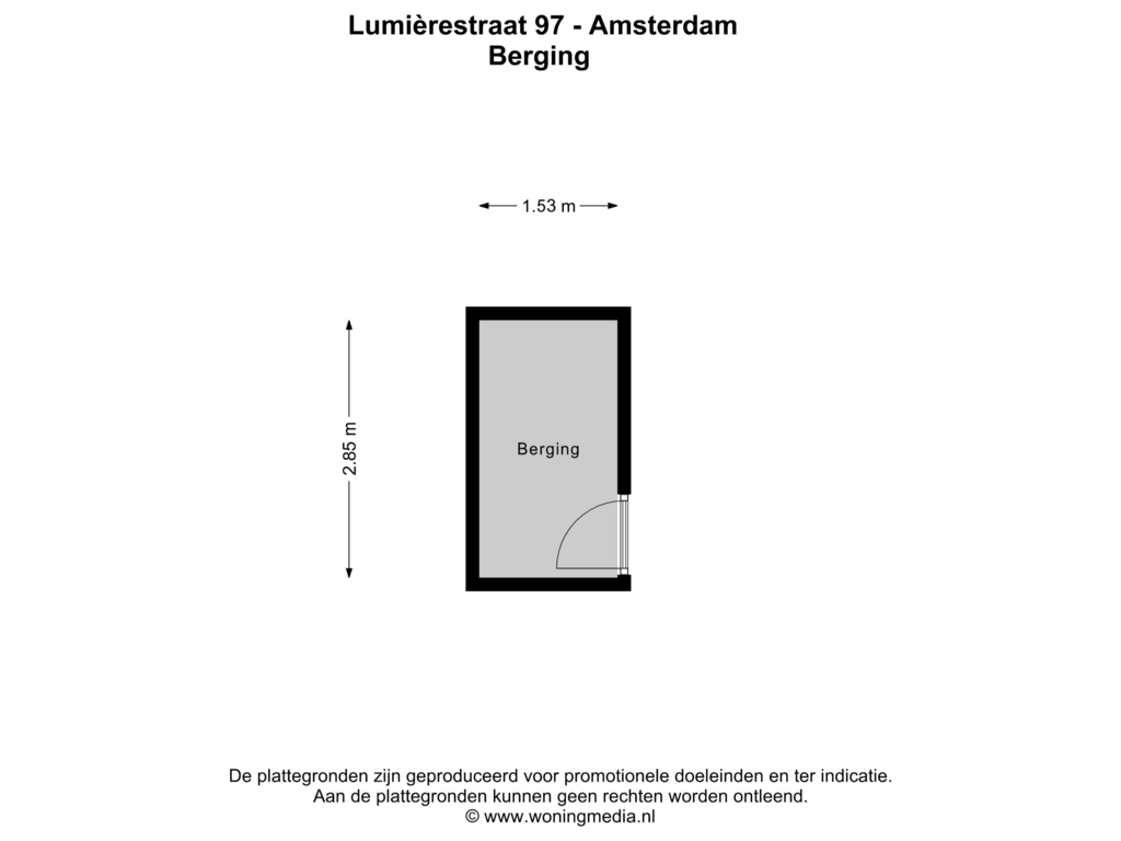 Bekijk plattegrond van Berging van Lumièrestraat 97