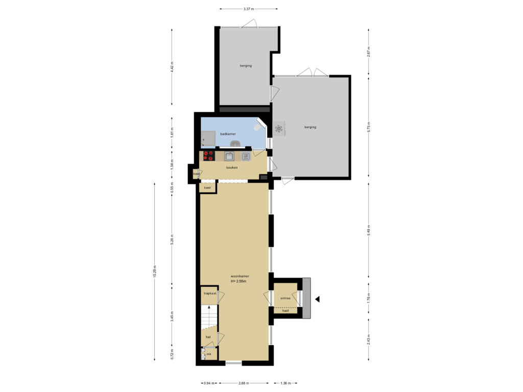 Bekijk plattegrond van Begane Grond van Buurmansweg 80