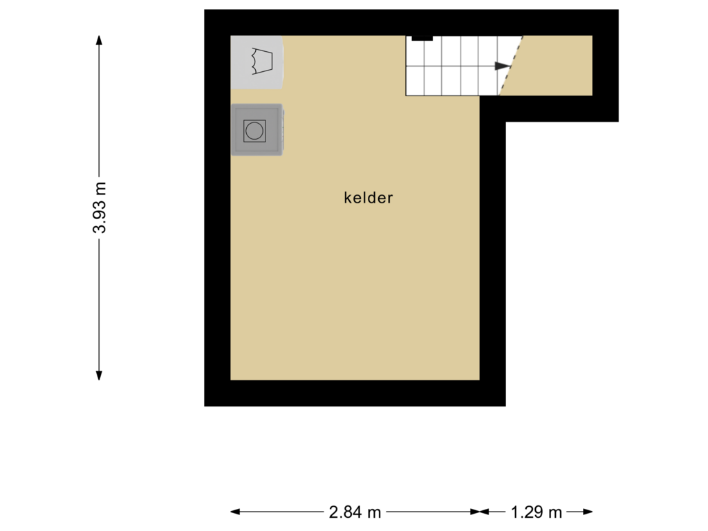 Bekijk plattegrond van Kelder van Buurmansweg 80