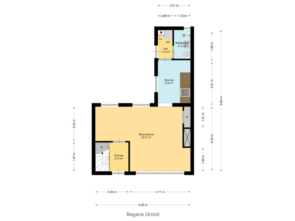 Bekijk plattegrond van Begane Grond van Schoolstraat 72