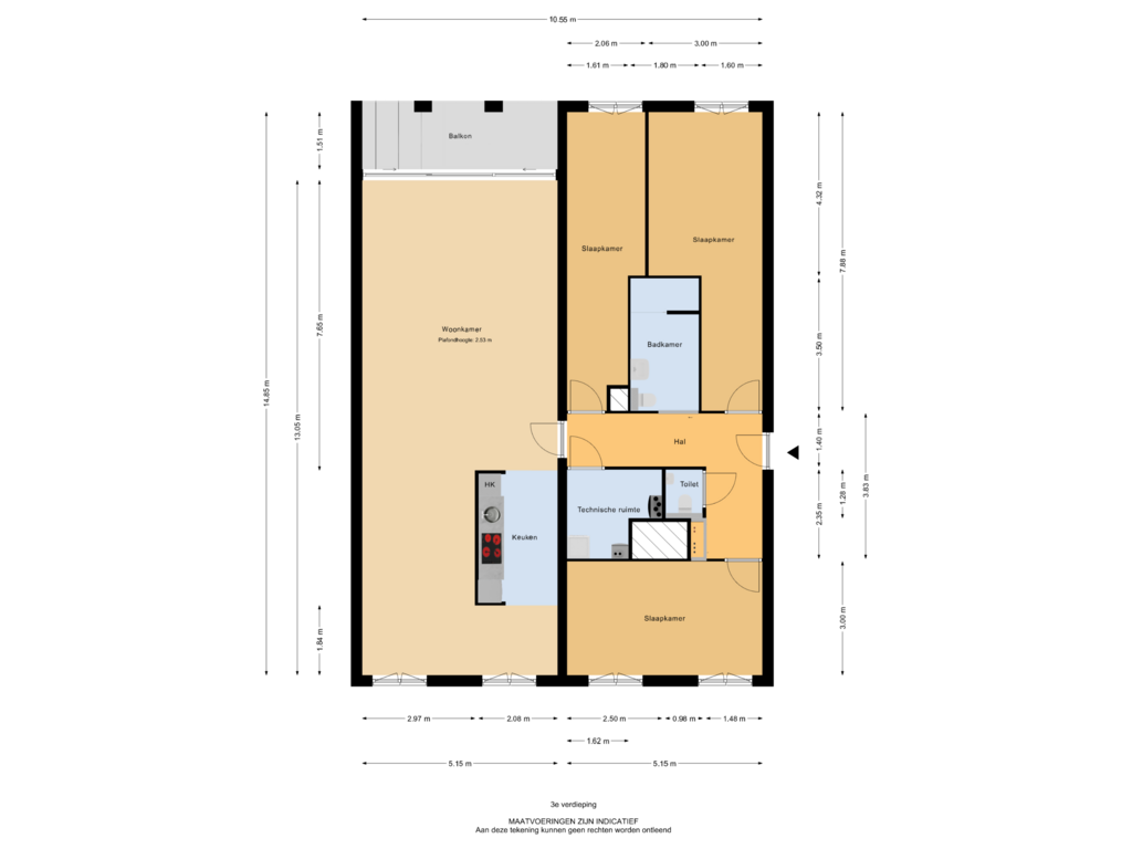 Bekijk plattegrond van 3e verdieping van Schuttevaerkade 5