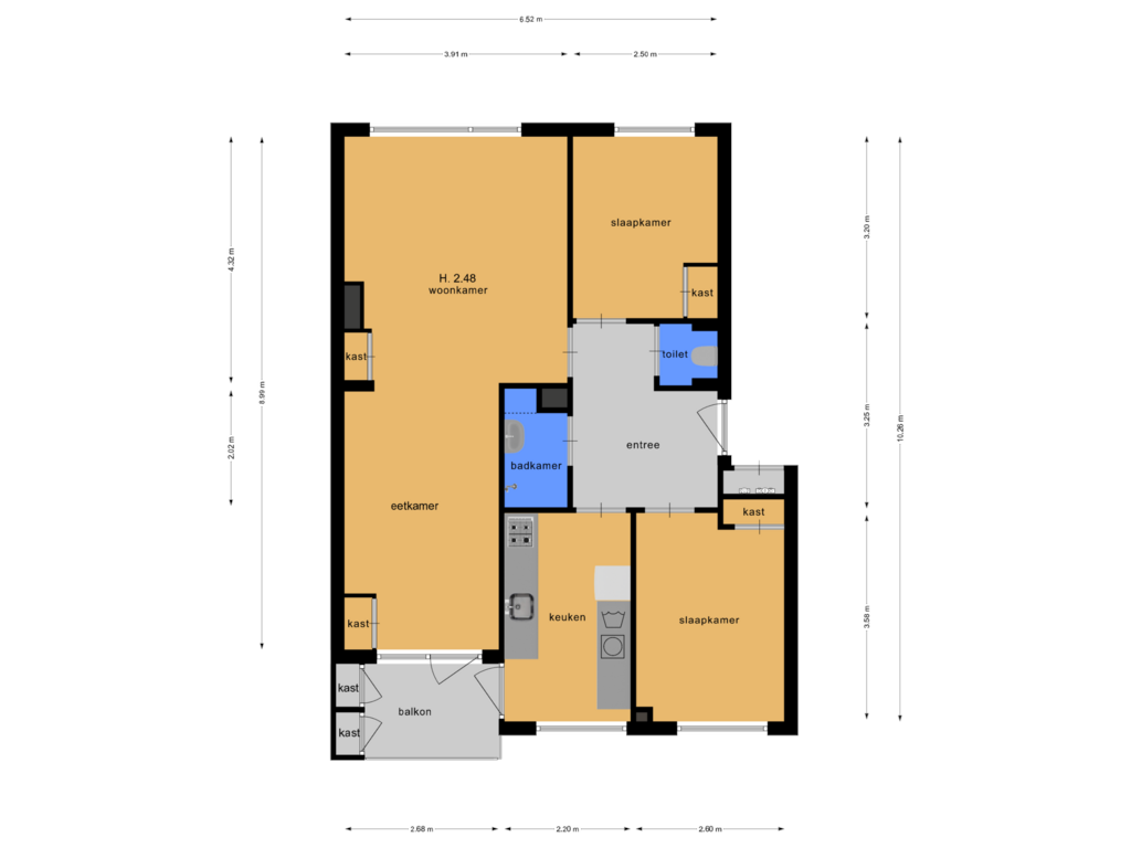 Bekijk plattegrond van Etage van Van Riebeeckweg 84