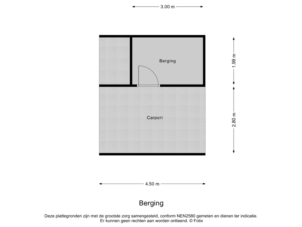 Bekijk plattegrond van Berging van Buurtweg 1-B