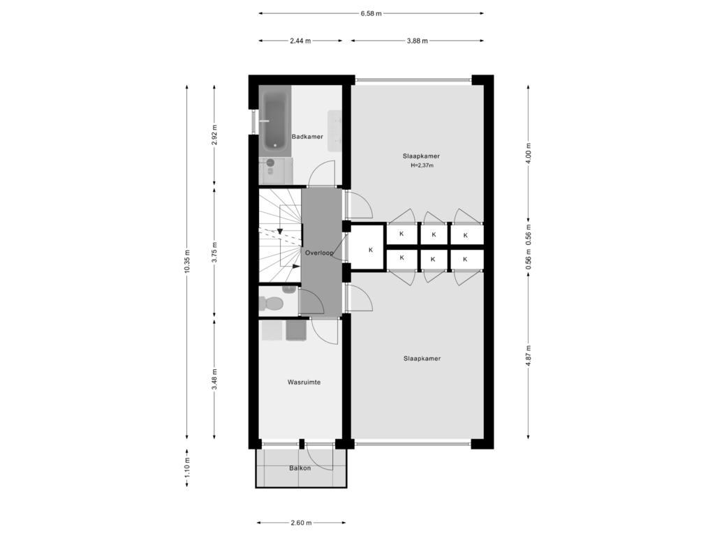 Bekijk plattegrond van 1e Verdieping van Ghisebrecht Bokellaan 27