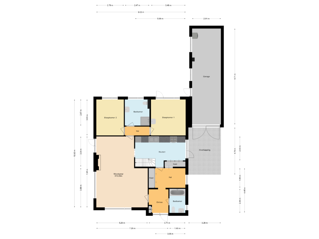 View floorplan of Begane grond of Heereweg 116