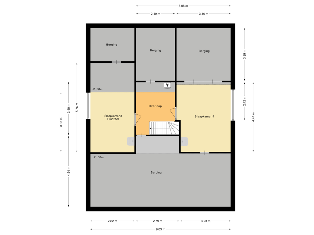 View floorplan of Eerste verdieping of Heereweg 116