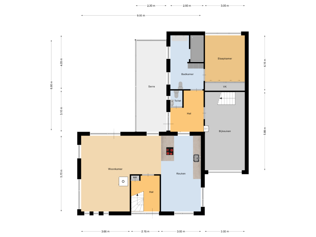 Bekijk plattegrond van Begane grond van Helmweg 6