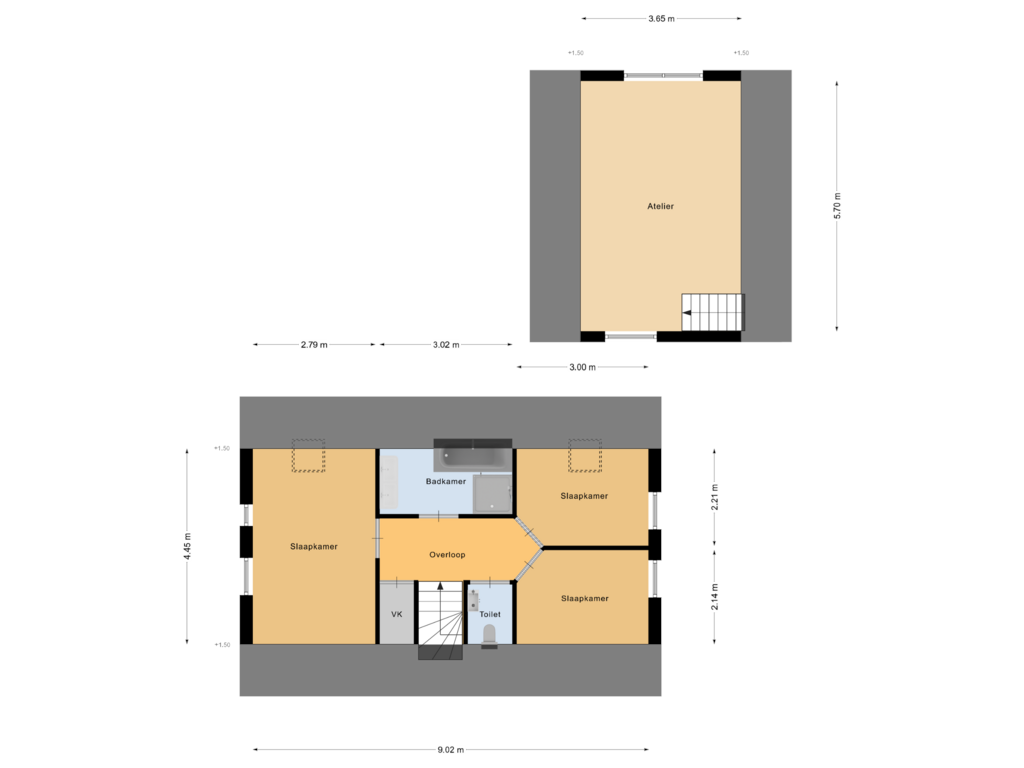 Bekijk plattegrond van Verdieping van Helmweg 6