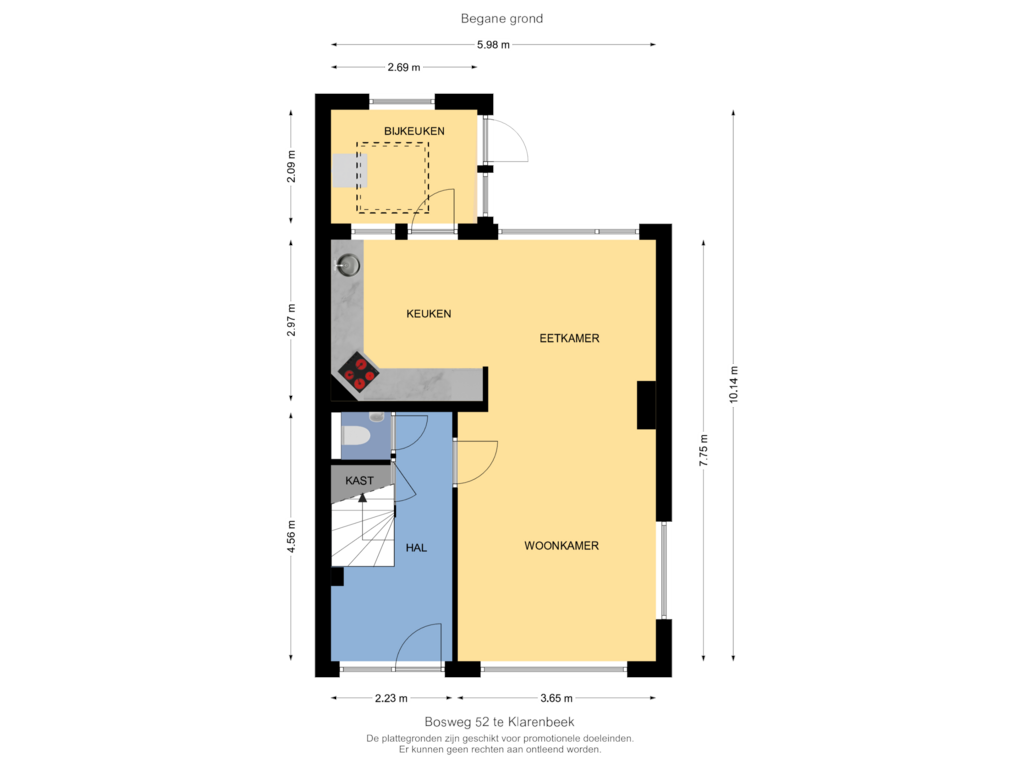 Bekijk plattegrond van Begane grond van Bosweg 52