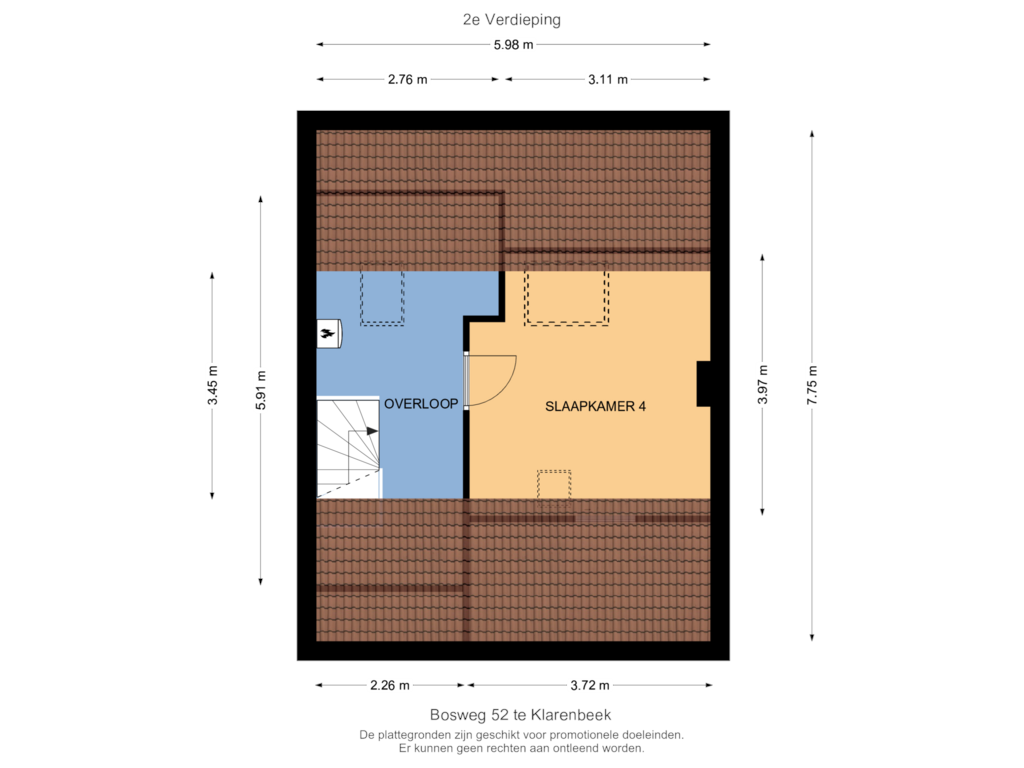 Bekijk plattegrond van 2e Verdieping van Bosweg 52