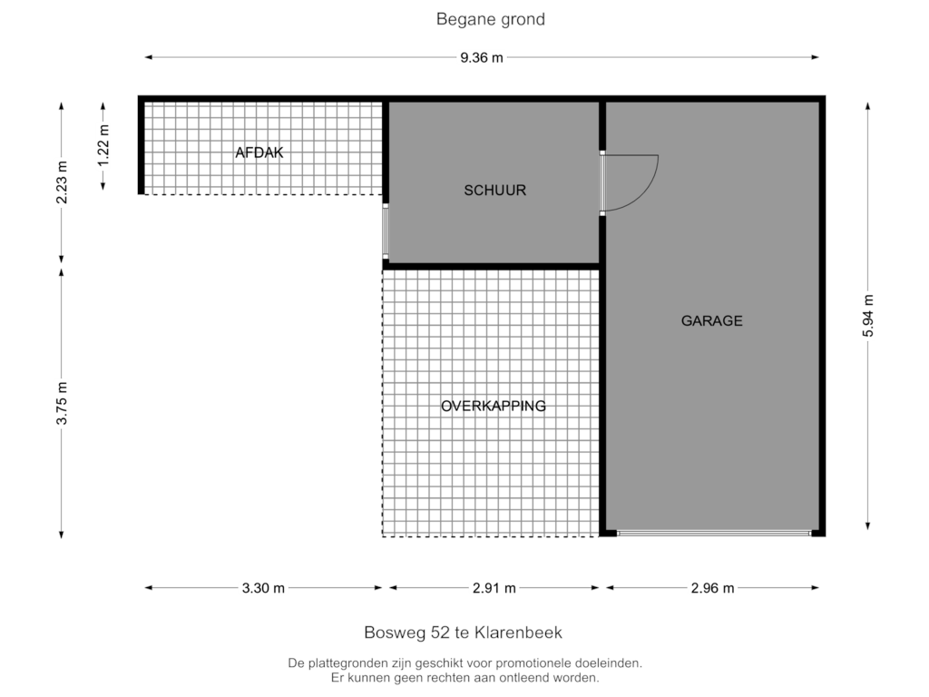 Bekijk plattegrond van Begane grond van Bosweg 52