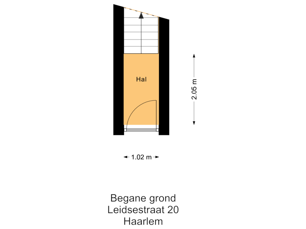 Bekijk plattegrond van Begane grond van Leidsestraat 20-DRD