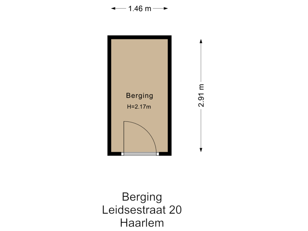 Bekijk plattegrond van Berging van Leidsestraat 20-DRD