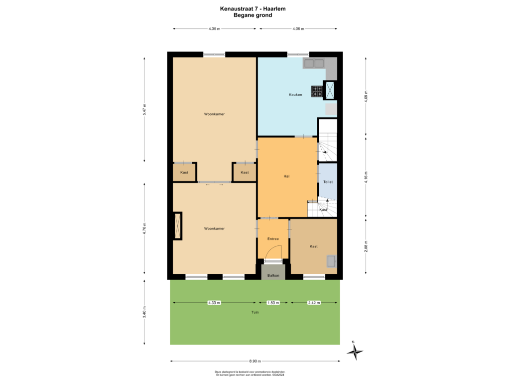 View floorplan of Begane grond of Kenaustraat 7