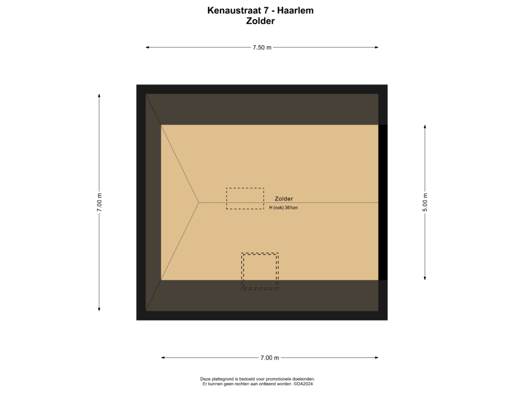 View floorplan of Zolder of Kenaustraat 7