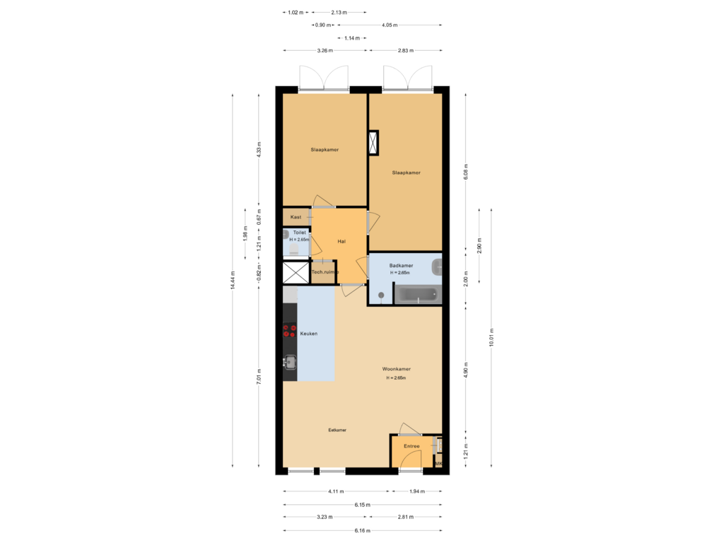 Bekijk plattegrond van Begane grond van Meerten Verhoffstraat 12-C