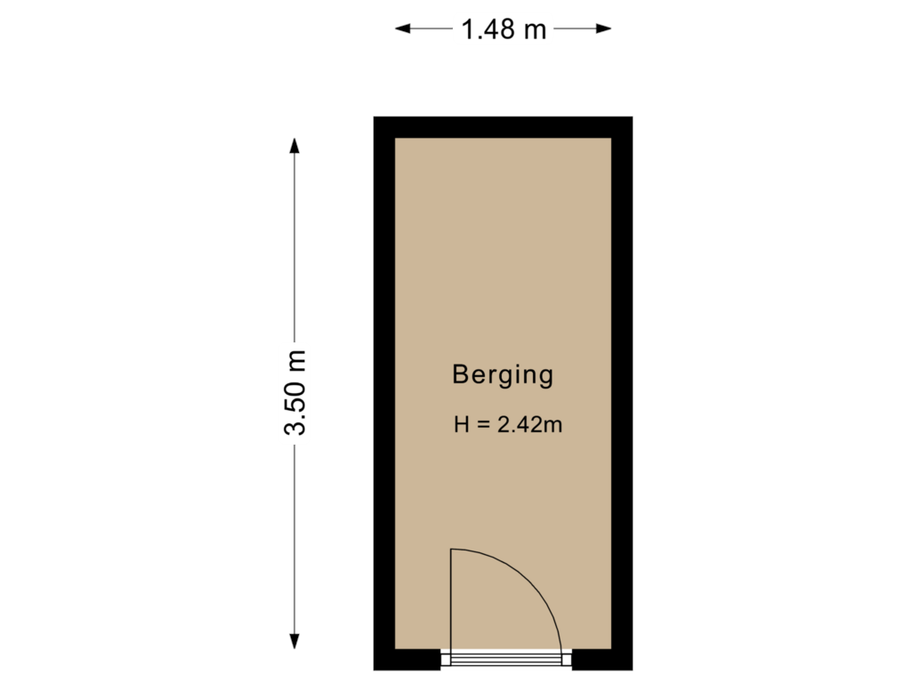 Bekijk plattegrond van Berging van Meerten Verhoffstraat 12-C