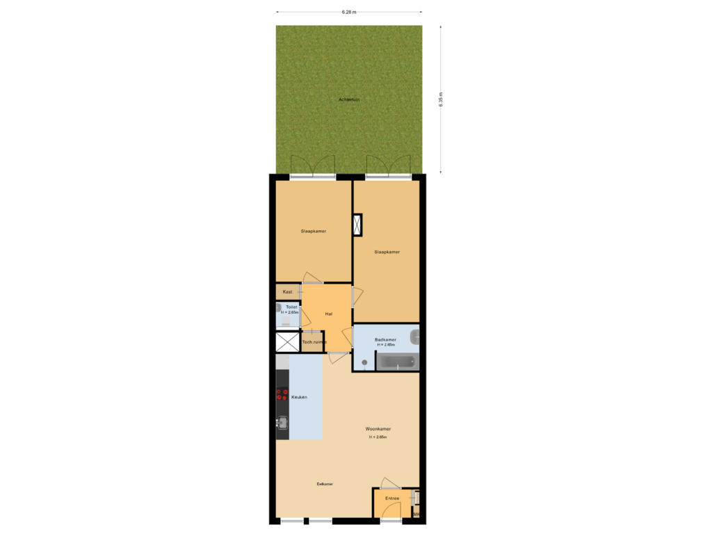 Bekijk plattegrond van Situatie van Meerten Verhoffstraat 12-C