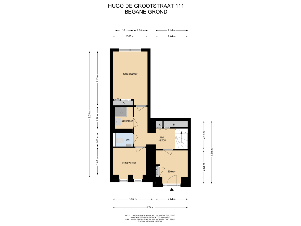 Bekijk plattegrond van Begane grond van Hugo de Grootstraat 111