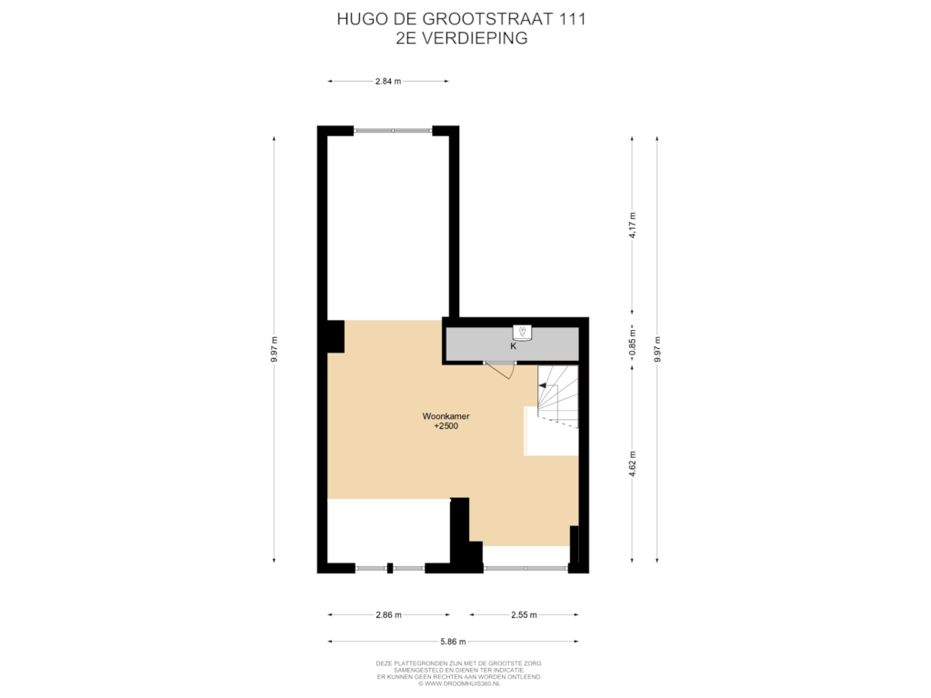 Bekijk plattegrond van 2E Verdieping van Hugo de Grootstraat 111