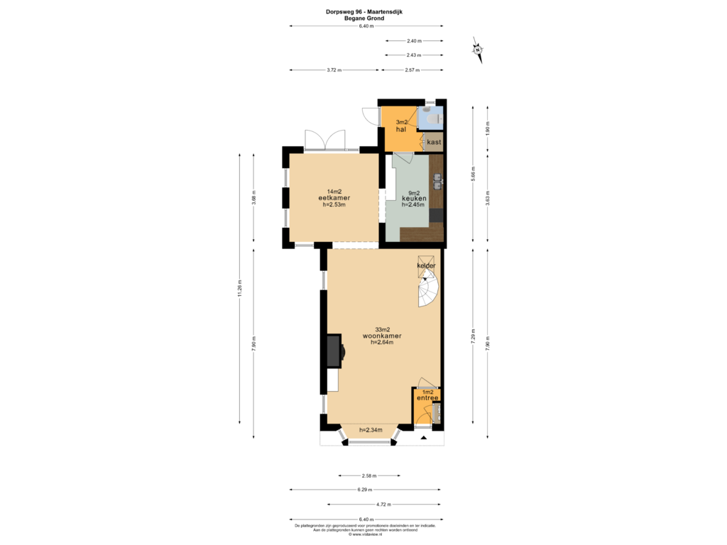 Bekijk plattegrond van BEGANE GROND van Dorpsweg 96