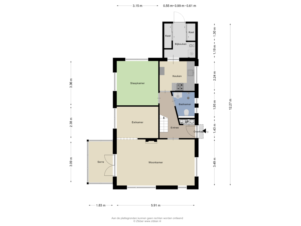 Bekijk plattegrond van Begane grond van Hoenderloseweg 24