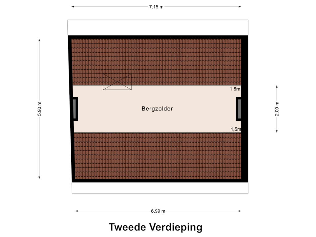 View floorplan of Tweede Verdieping of Beneden Boukoul 37