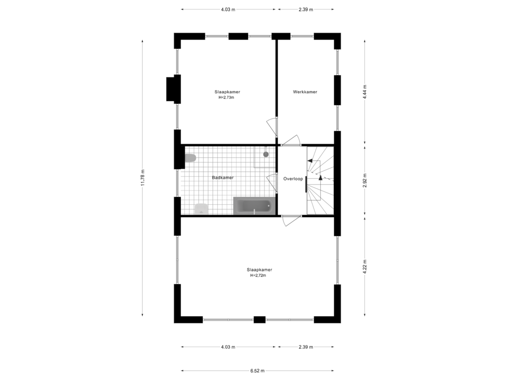 View floorplan of 1e Verdieping of Reine Claude 15