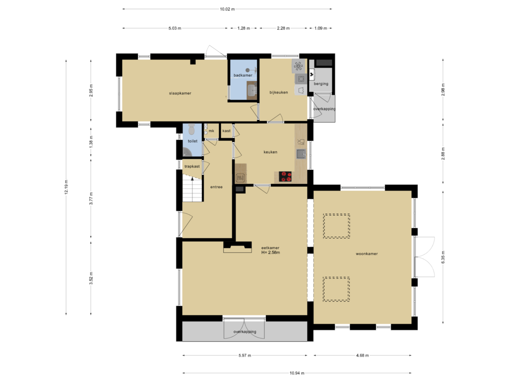 Bekijk plattegrond van Begane Grond van Hogeweg 39