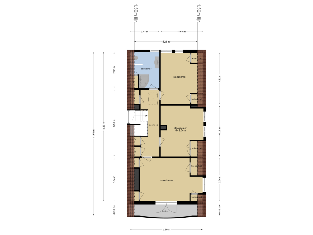 Bekijk plattegrond van Eerste Verdieping van Hogeweg 39