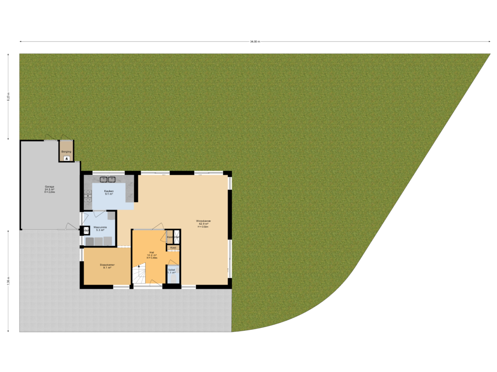 View floorplan of Situatie of De Rival 74