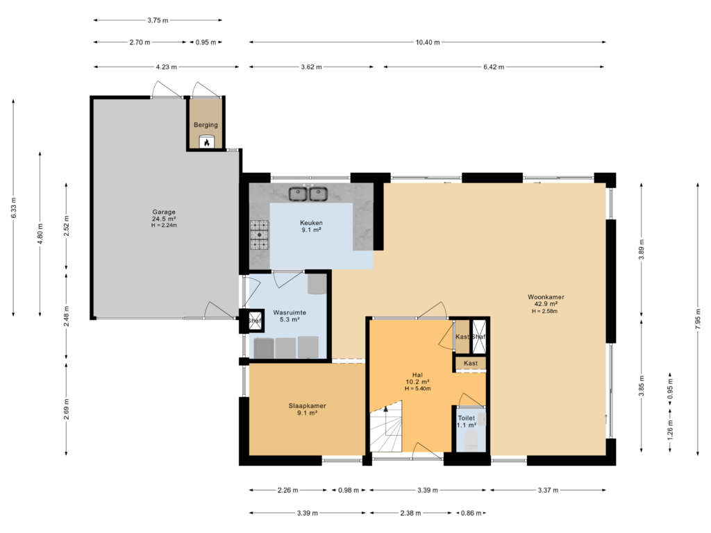 View floorplan of Begane grond of De Rival 74