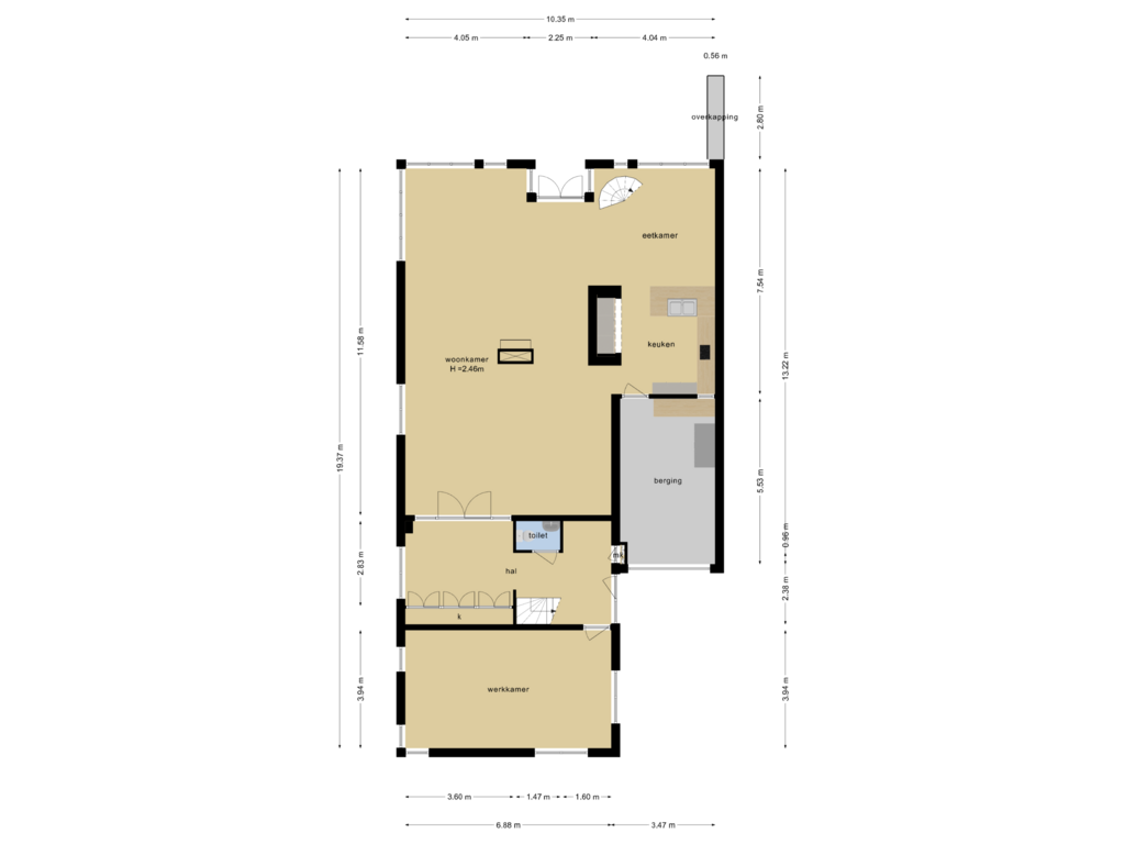 View floorplan of Begane grond of Rotgans 15