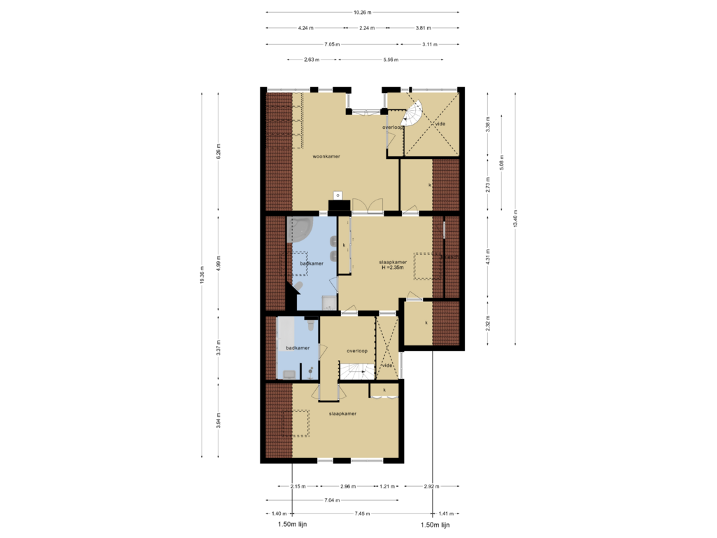 View floorplan of 1e verdieping of Rotgans 15