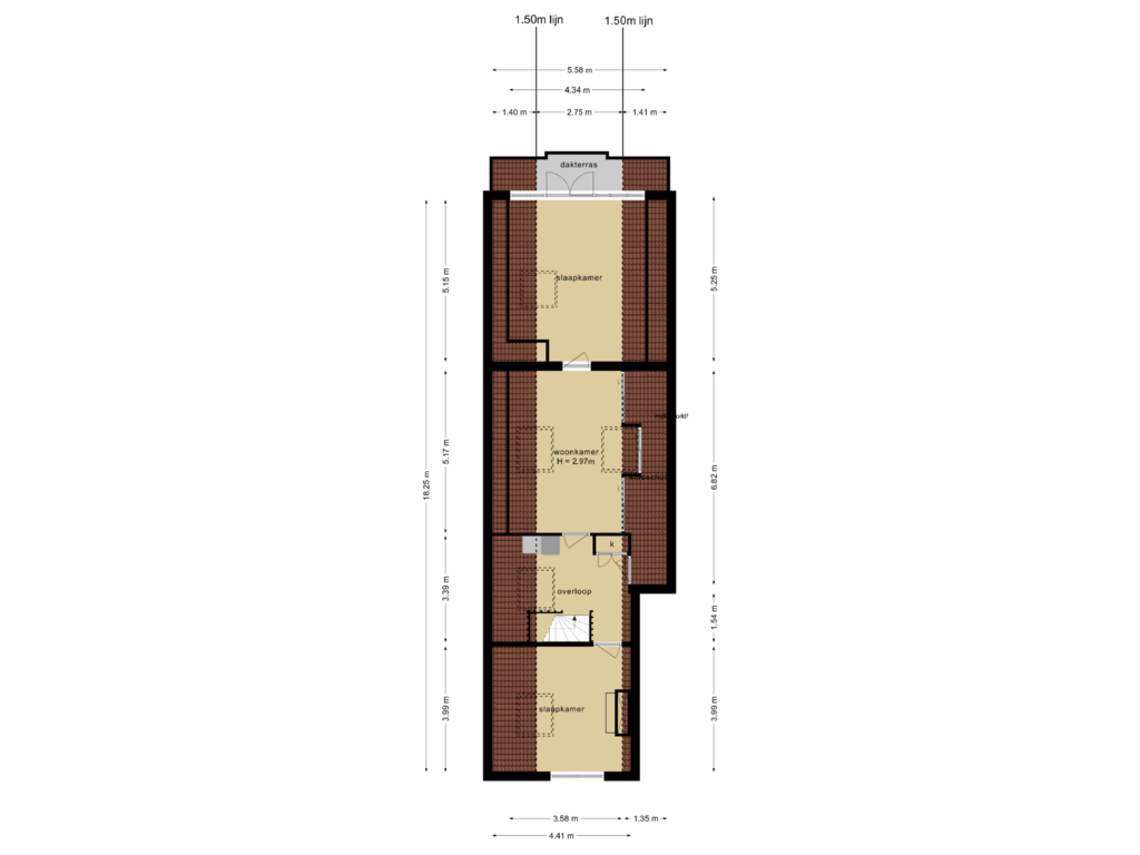 View floorplan of 2e verdieping of Rotgans 15