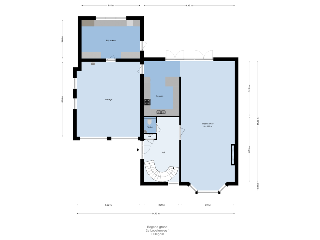 Bekijk plattegrond van Begane grond van 2e Loosterweg 1