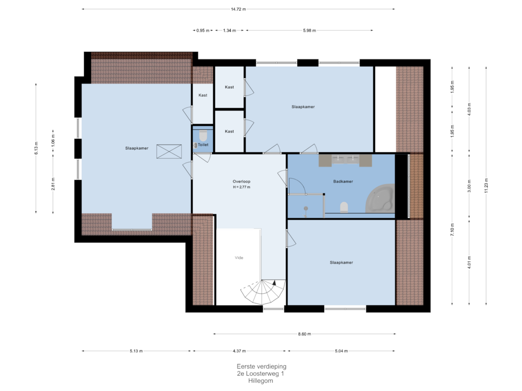 Bekijk plattegrond van Eerste verdieping van 2e Loosterweg 1