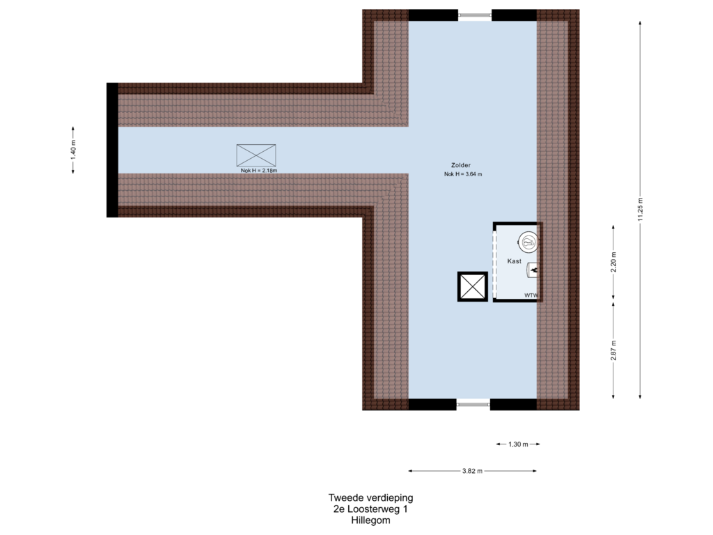 Bekijk plattegrond van Tweede verdieping van 2e Loosterweg 1