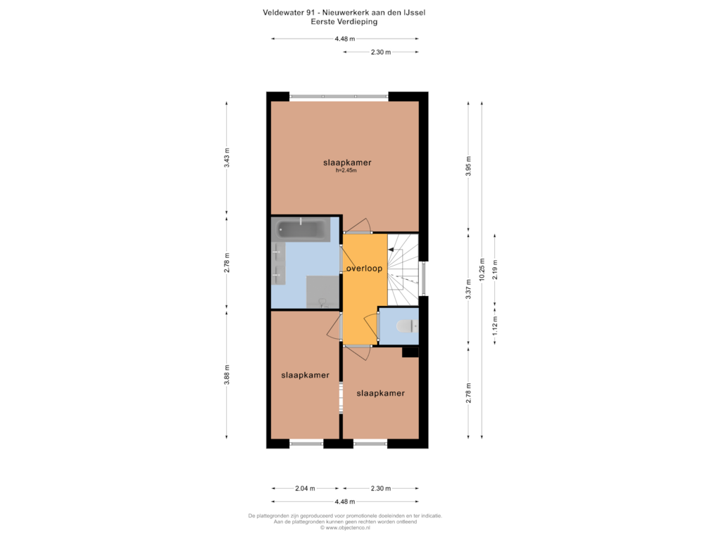 Bekijk plattegrond van EERSTE VERDIEPING van Veldewater 91