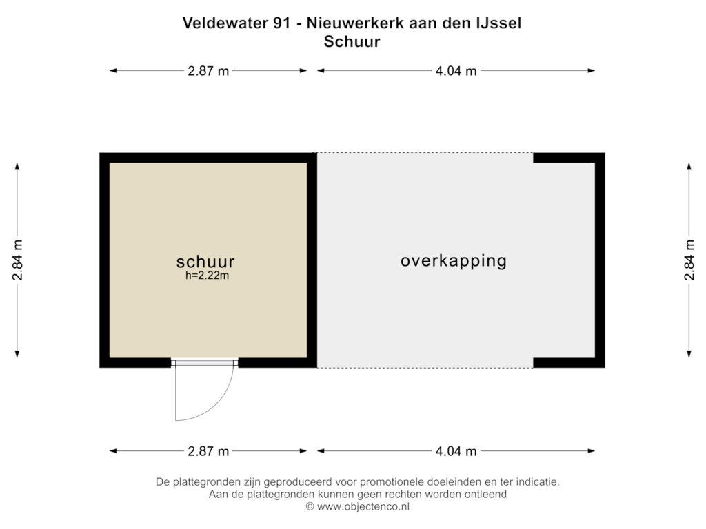 Bekijk plattegrond van SCHUUR van Veldewater 91